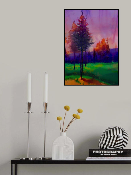 Trees at Sunset Poster och Canvastavla