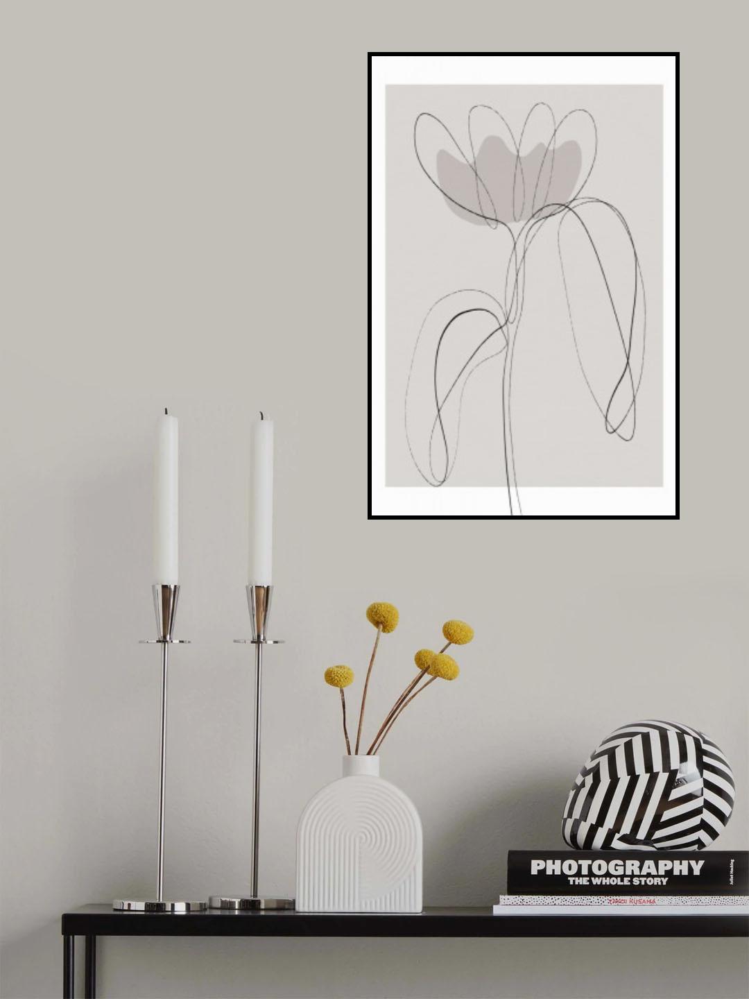 Oneline Tulip Poster och Canvastavla