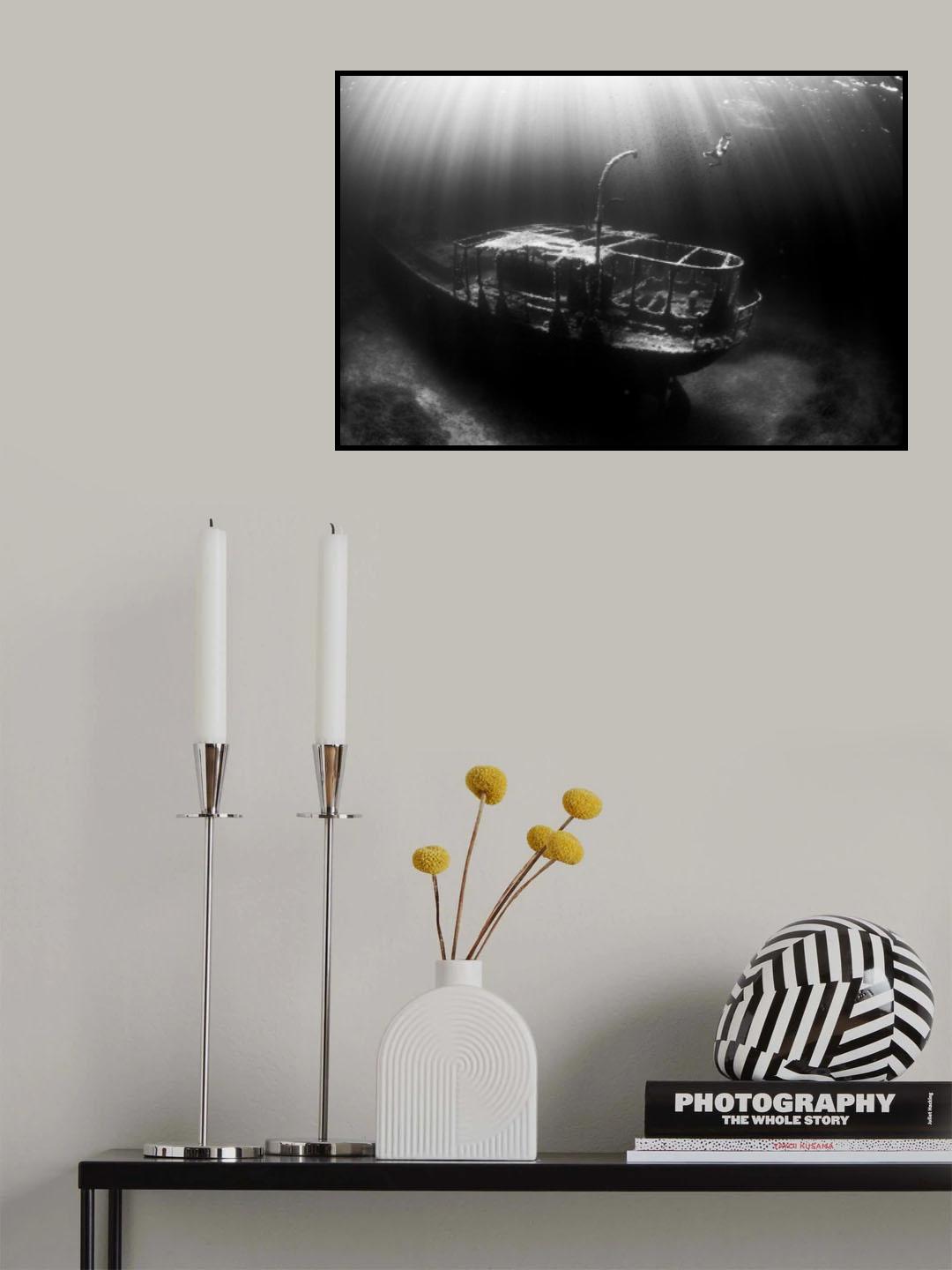 Apnea of the wreck of the Picorella Poster och Canvastavla