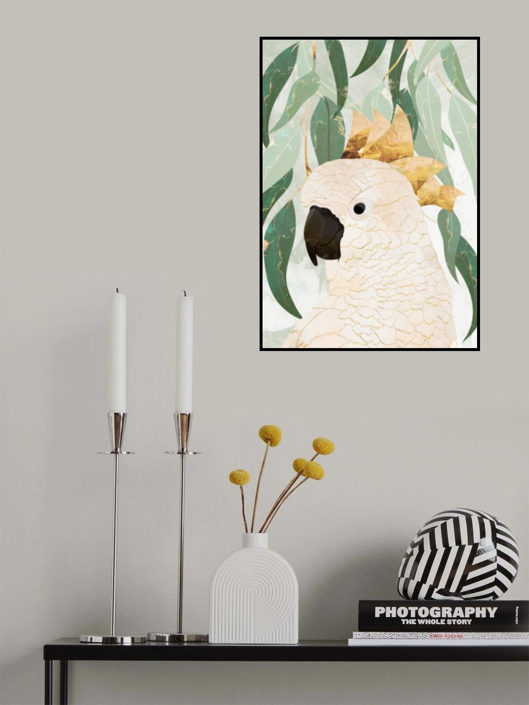 Sydney Opera Cockatoo with Eucalyptus Poster och Canvastavla