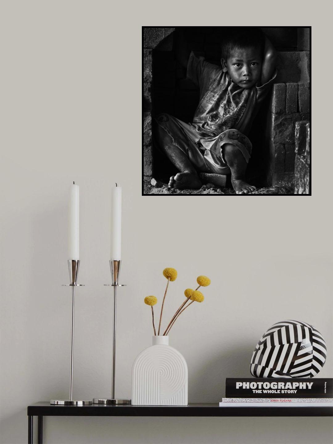 Child on the Bricks Poster och Canvastavla