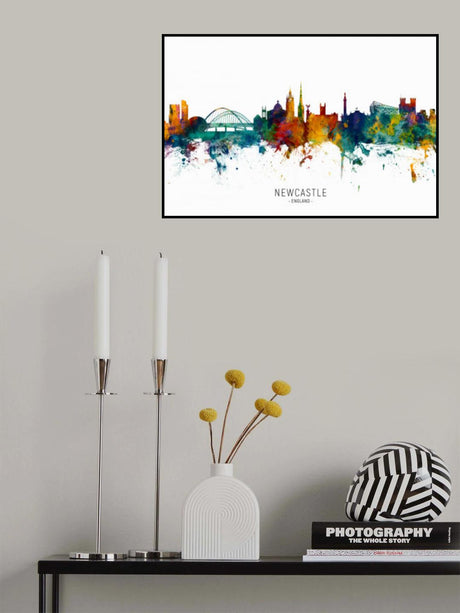 Newcastle England Skyline Poster och Canvastavla