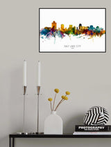 Salt Lake City Utah Skyline Poster och Canvastavla