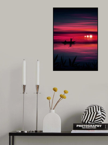 Fisherman Sunset Poster och Canvastavla