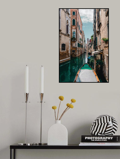 Boat on the river Poster och Canvastavla