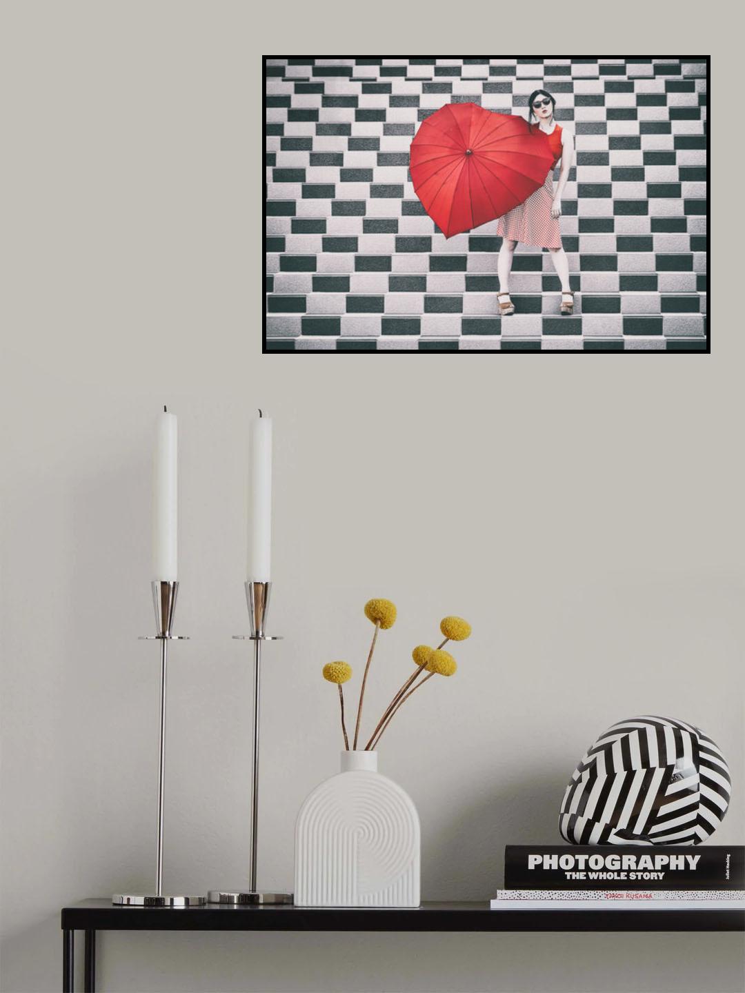 Red Umbrella Poster och Canvastavla
