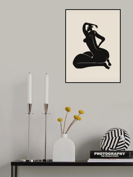 Curvy Nude In Black Poster och Canvastavla