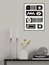 Mono Geometrical Design Poster och Canvastavla