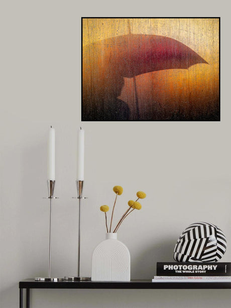 Metallic Wall in rain Poster och Canvastavla
