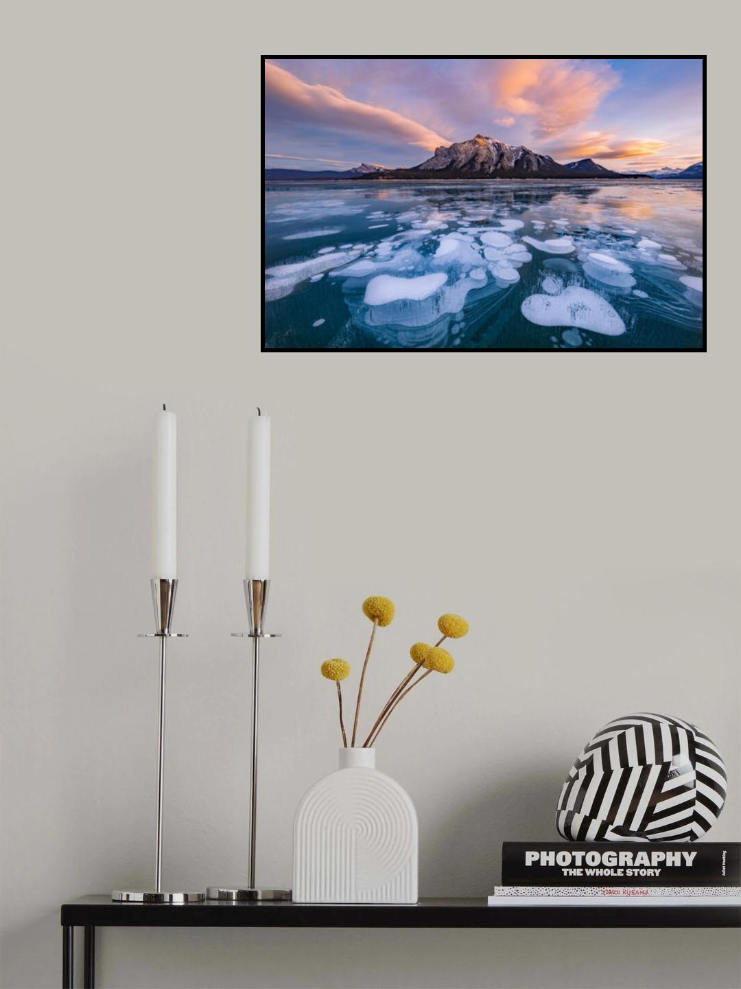 Abraham Lake Sunset Poster och Canvastavla