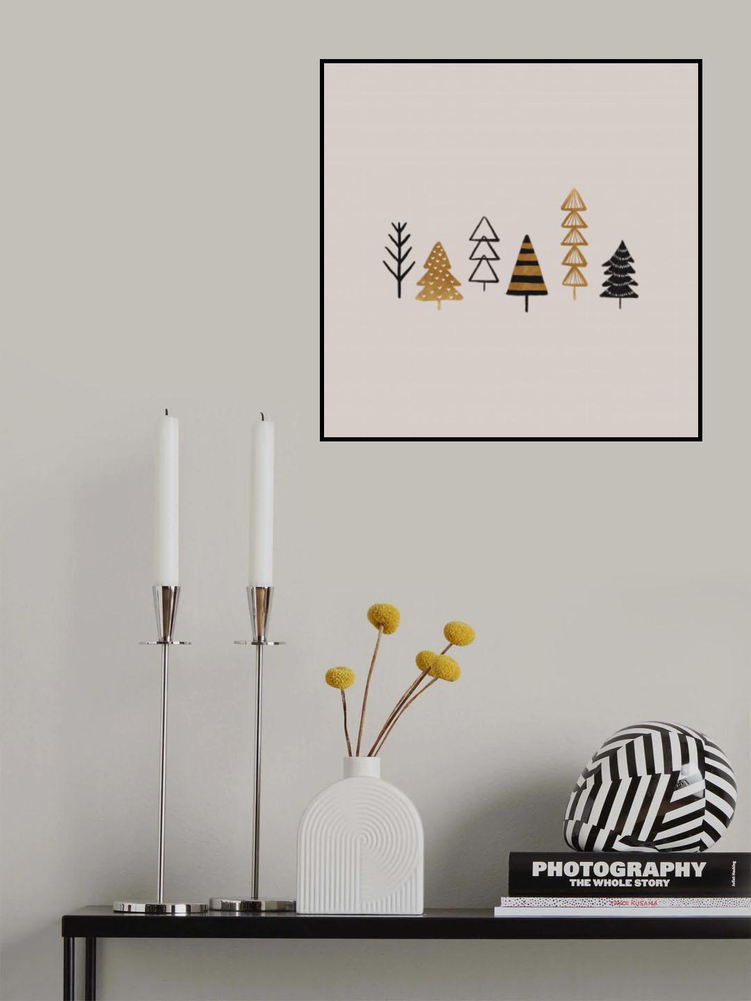 Xmas Winter Trees Poster och Canvastavla