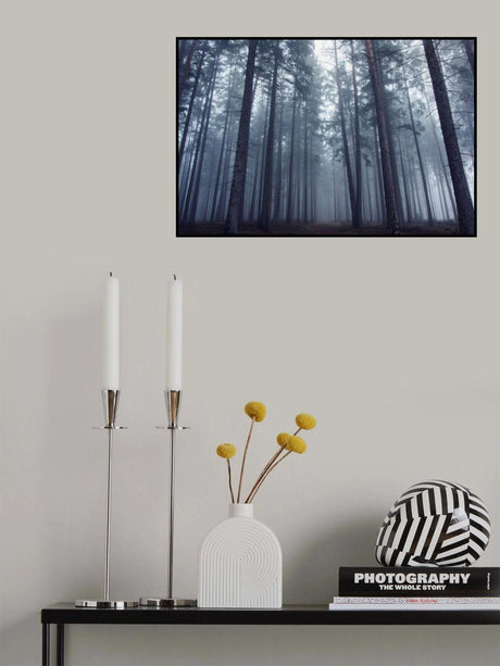 Mysterious foggy forest. Poster och Canvastavla