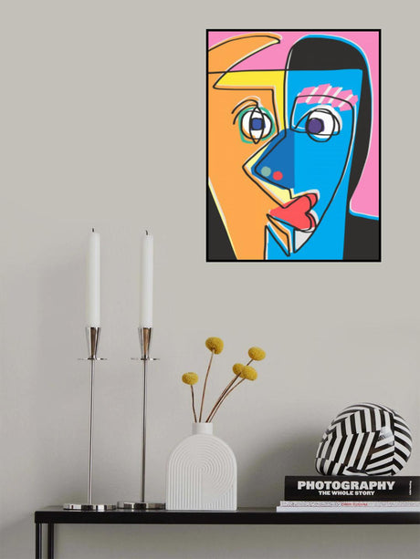 Abstract Cubism Portrait Poster och Canvastavla