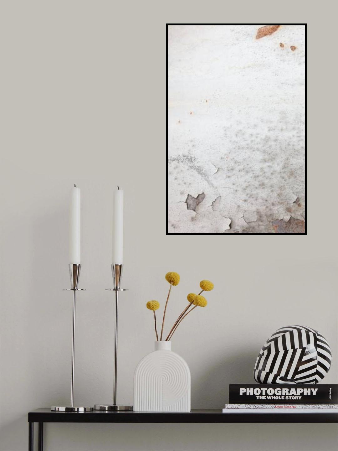 corrugated iron wall, white Poster och Canvastavla
