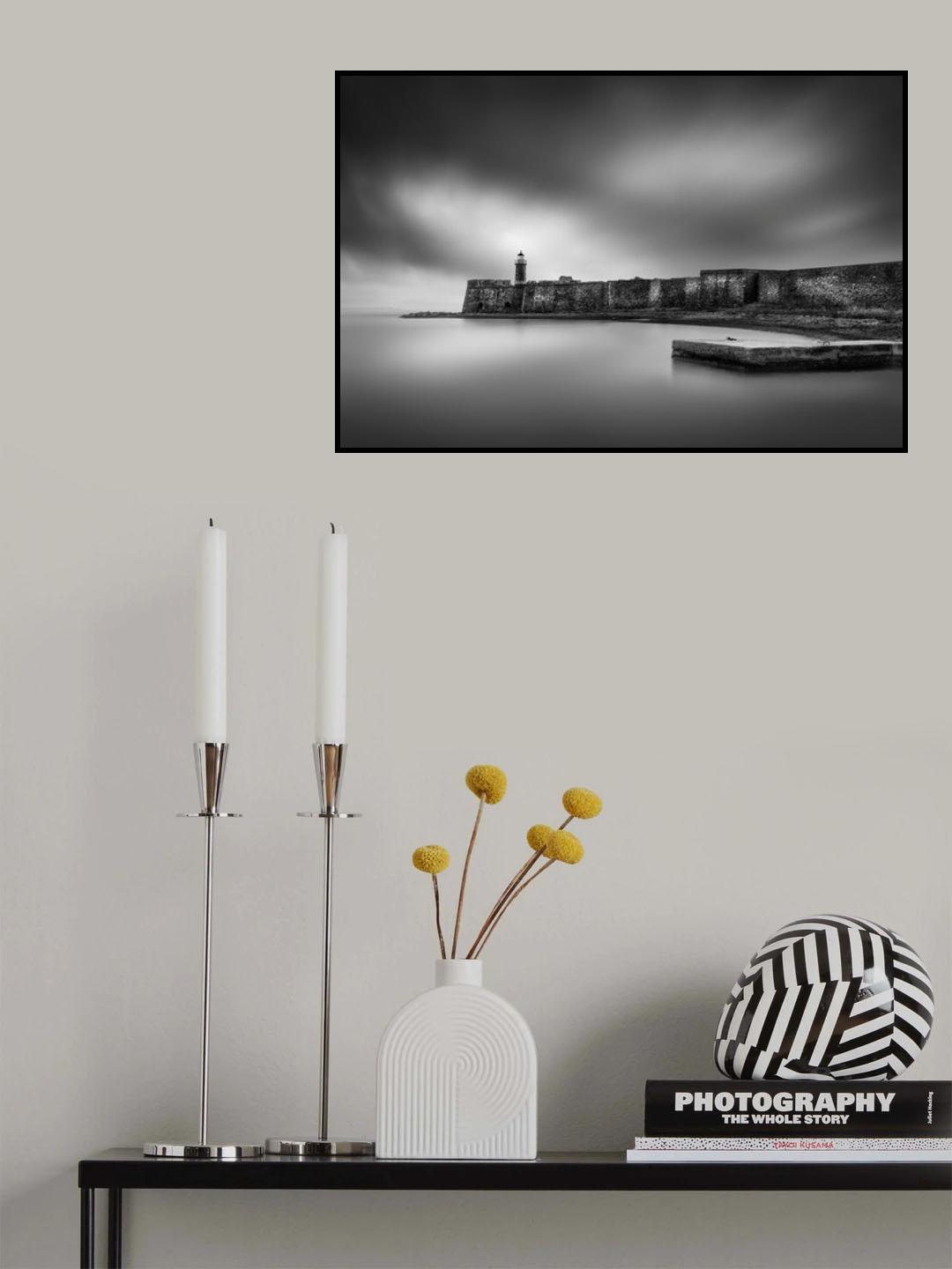 Antirion castle and lighthouse Poster och Canvastavla