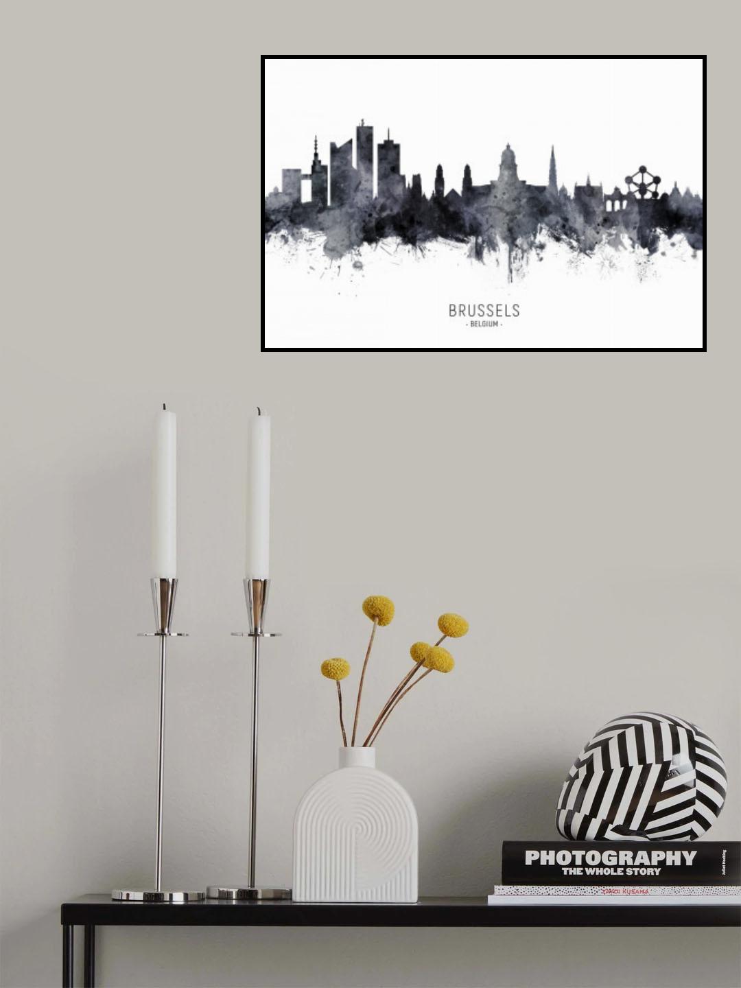 Brussels Belgium Skyline Poster och Canvastavla