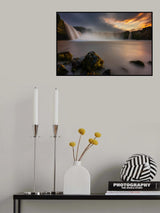 Godafoss Sunset Poster och Canvastavla