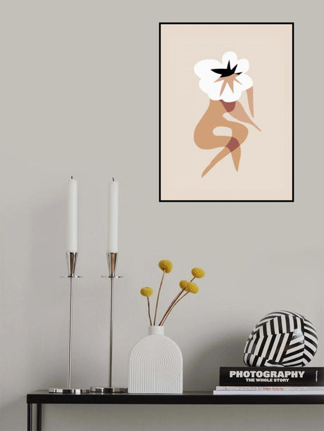 White Floral Ladylike Poster och Canvastavla