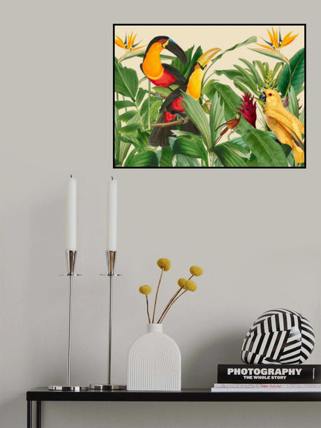 Rain Forest Bird Garden Poster och Canvastavla