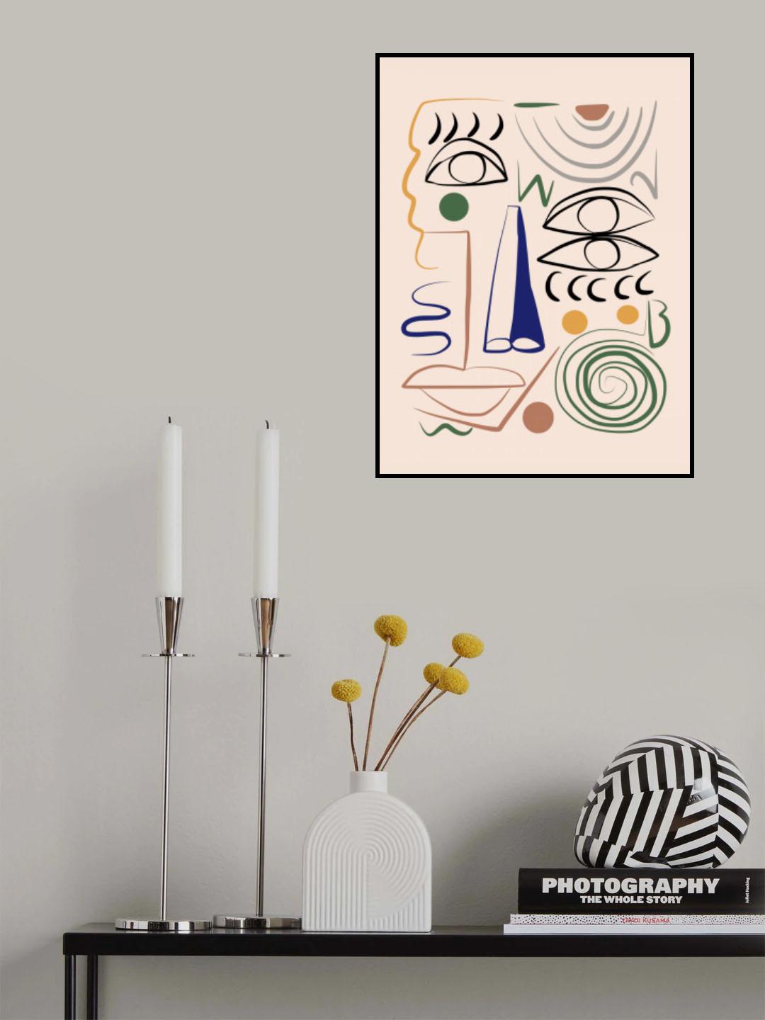 Line Art Bizarre Poster och Canvastavla