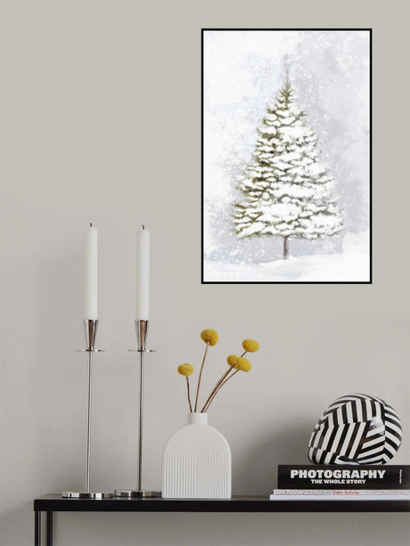 Lone fir in the snow Poster och Canvastavla