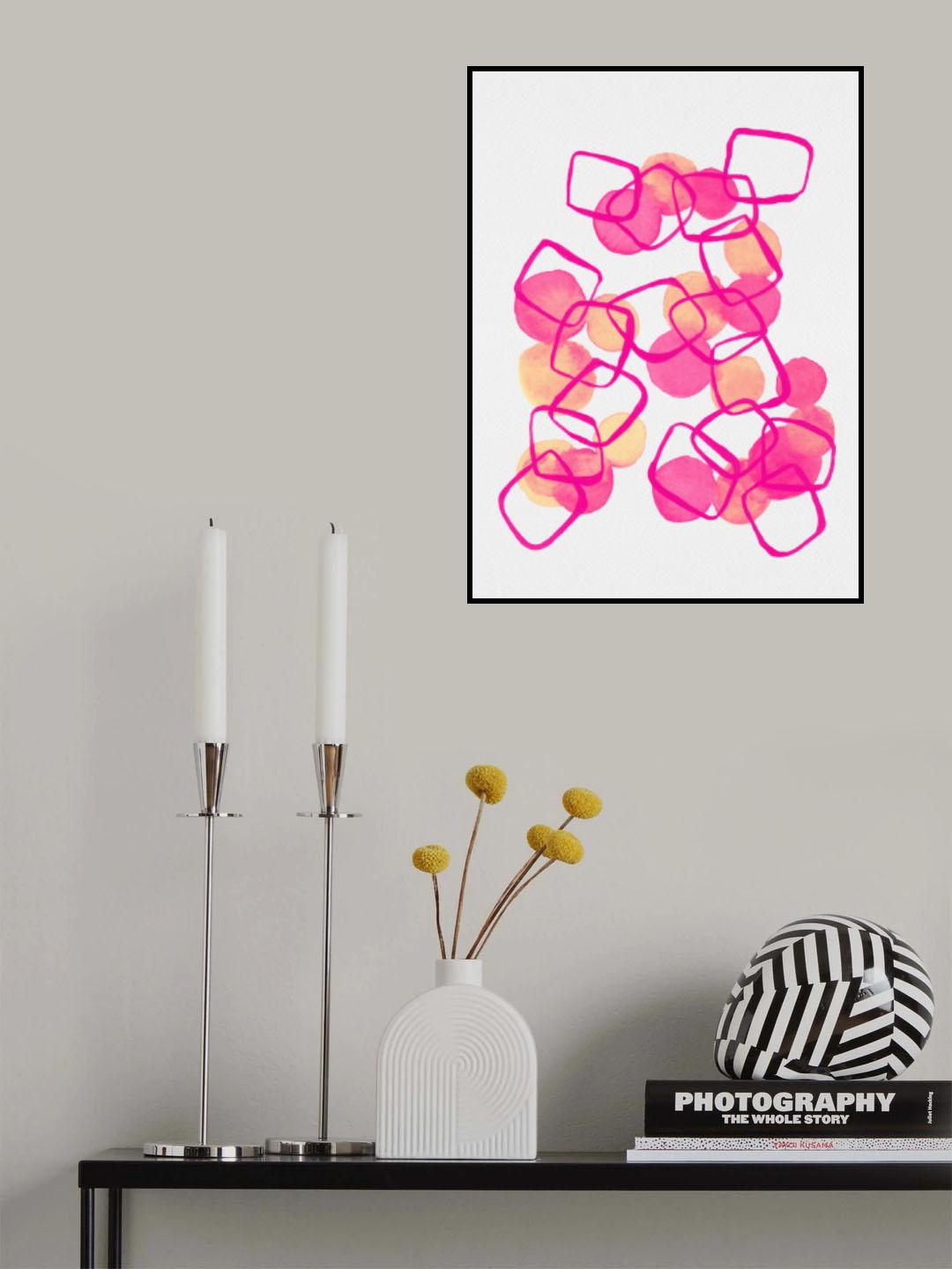 Pink Shapes Chain Poster och Canvastavla