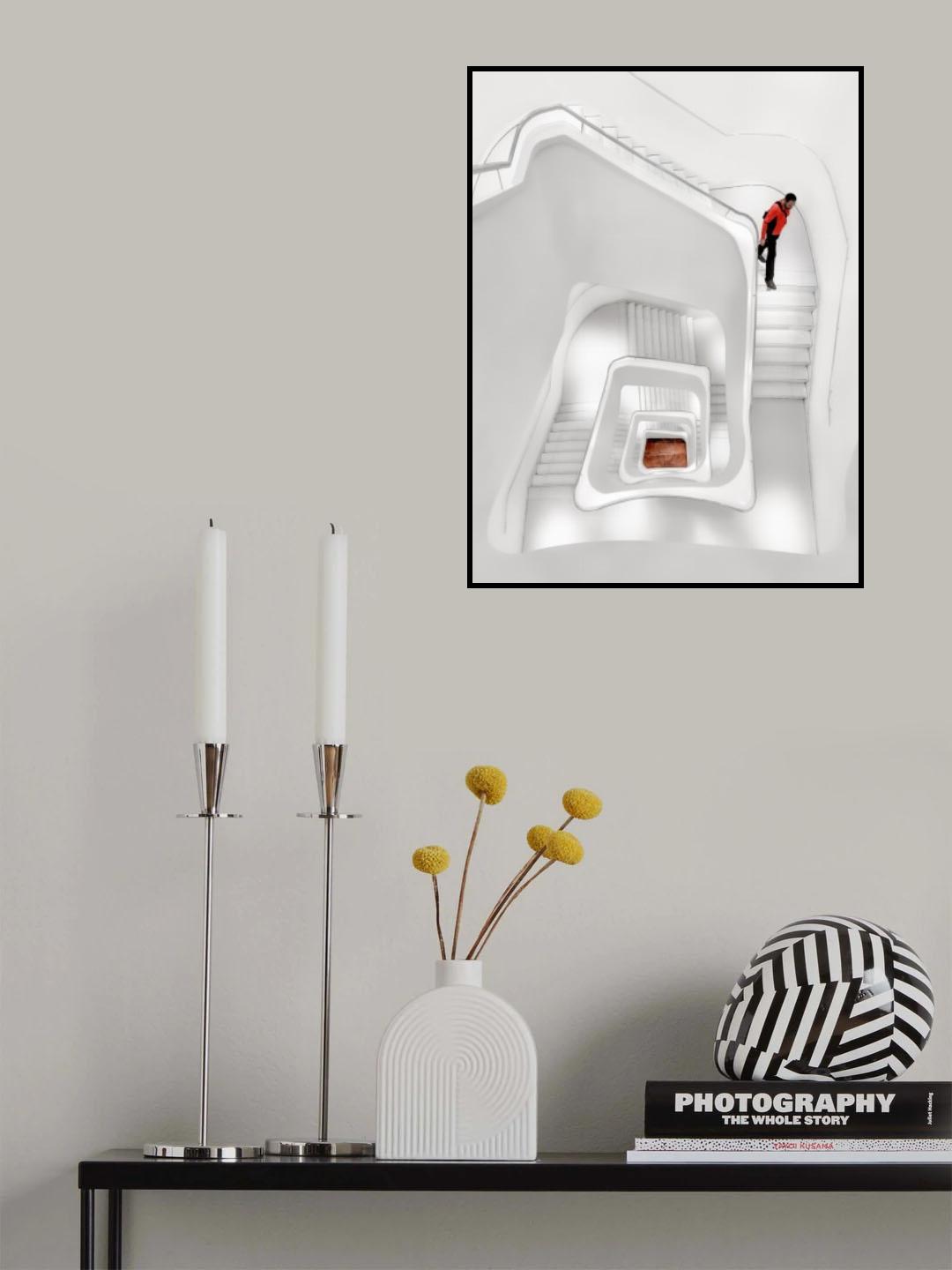 White Stairs Poster och Canvastavla