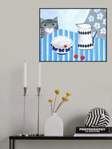 Art Cat and Cream Jug Poster och Canvastavla