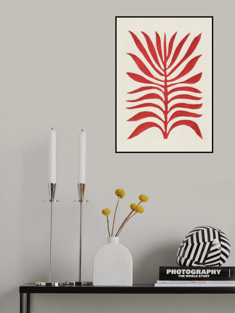 Red Branch / Lino Print Poster och Canvastavla