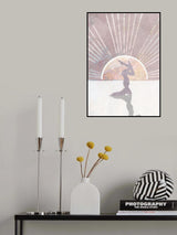 Pink Gold Sun Yoga 5 Poster och Canvastavla