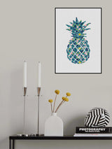 Teal Pineapple Poster och Canvastavla