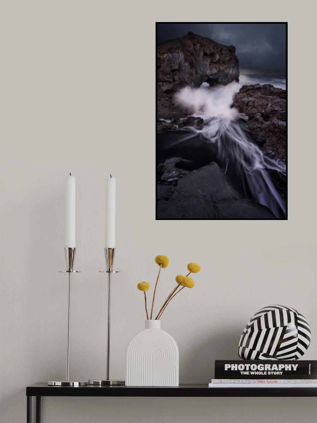 Arena negra, agua blanca Poster och Canvastavla