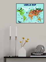 World map for kids Poster och Canvastavla