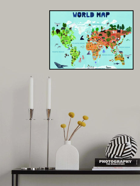 World map for kids Poster och Canvastavla