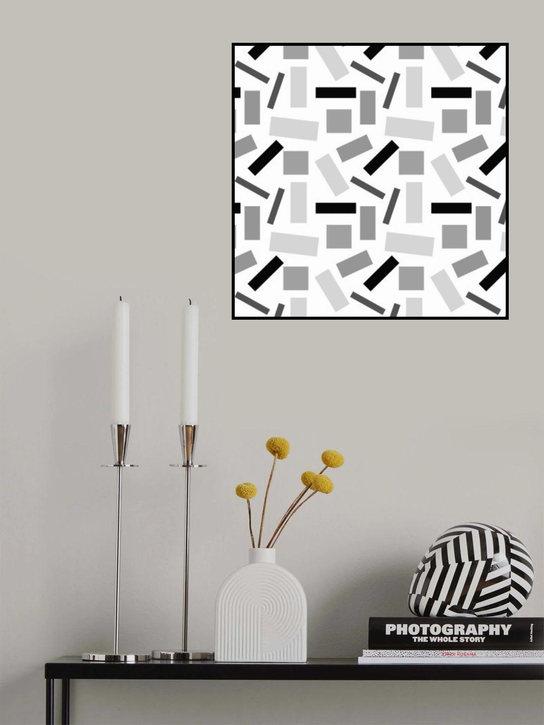 Shapely Black White Geometric Poster och Canvastavla