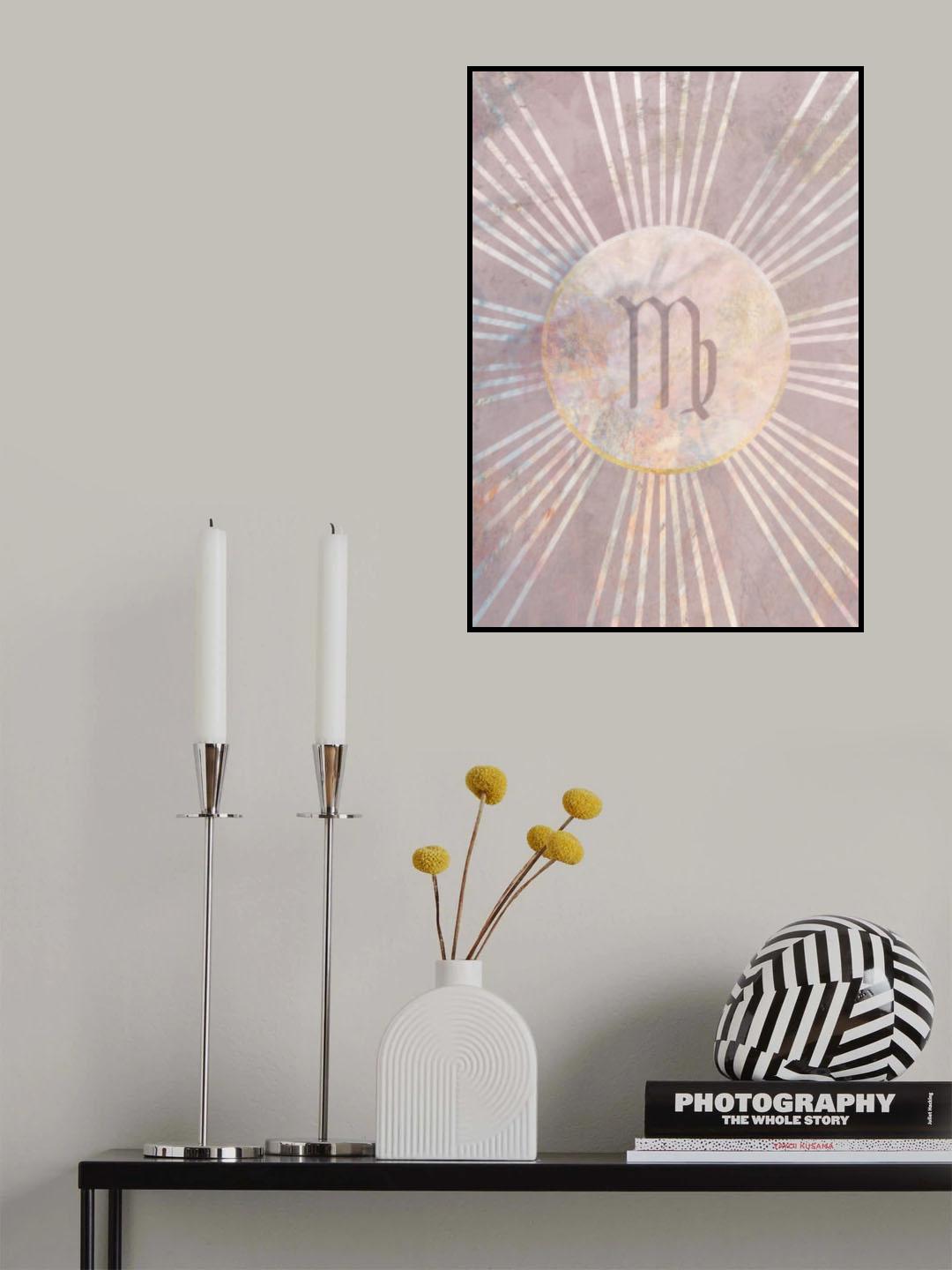 Virgo Boho Star Sign Sun Poster och Canvastavla