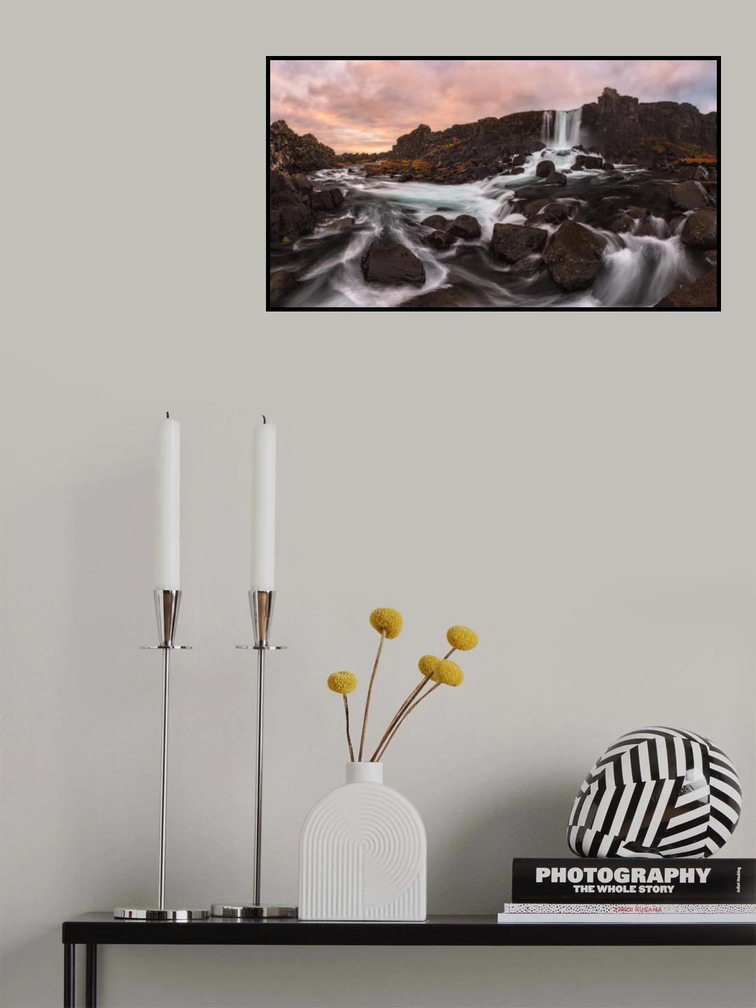 Oxararfoss Poster och Canvastavla