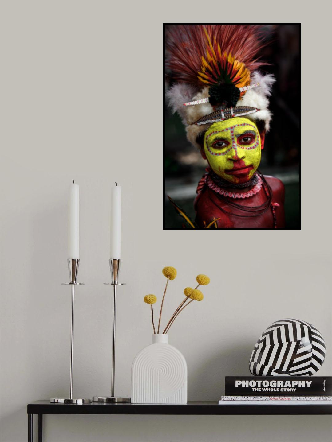 Hully Wingboy portrait, Papua New Guinea Highlands Poster och Canvastavla