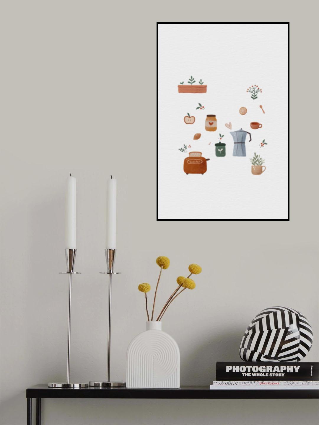 Kitchen Set Illustration Poster och Canvastavla