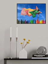 The pose of colorful ballerina Poster och Canvastavla