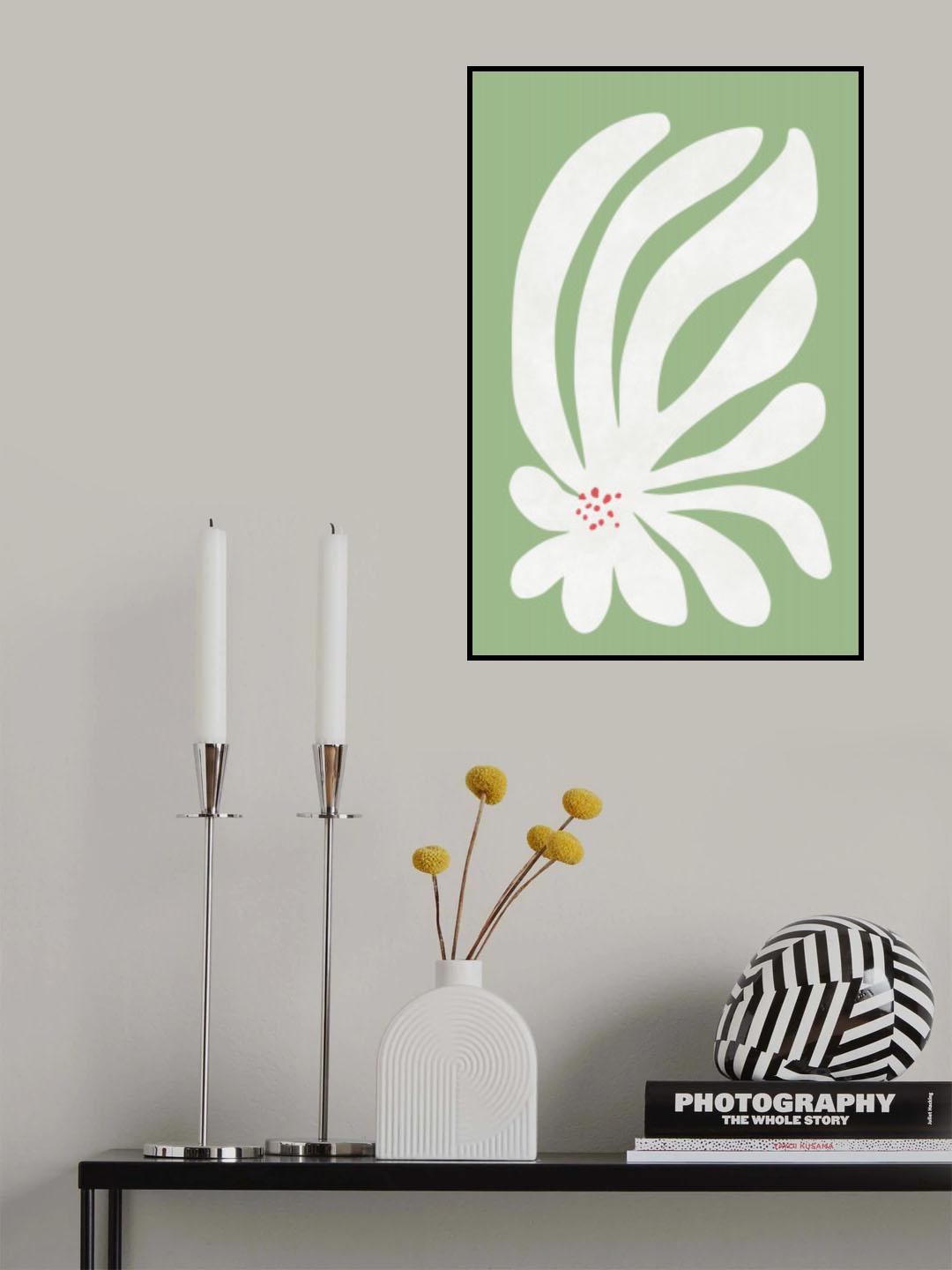 White Chrysanthemum Flower Poster och Canvastavla
