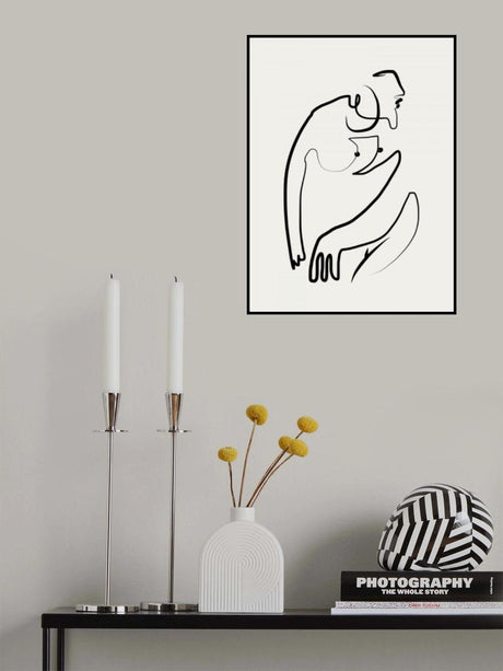 Madame Portrait Line Art Poster och Canvastavla