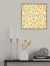 Geometric Marks Navy Orange Green Poster och Canvastavla