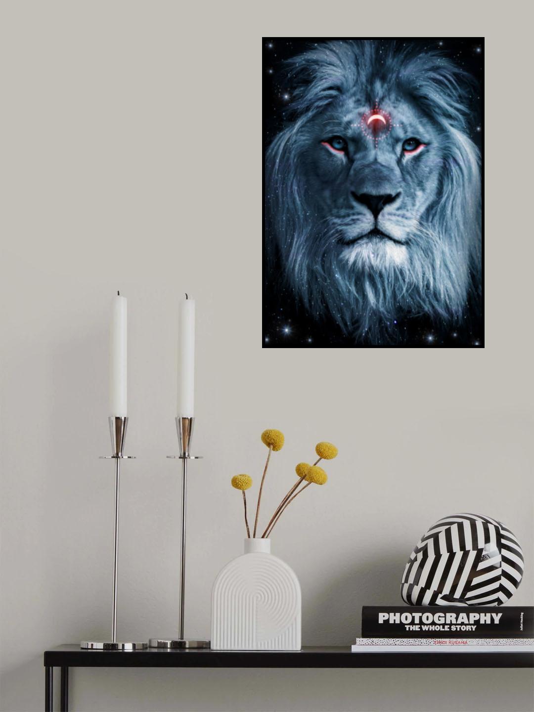 Lion Darkness Poster och Canvastavla