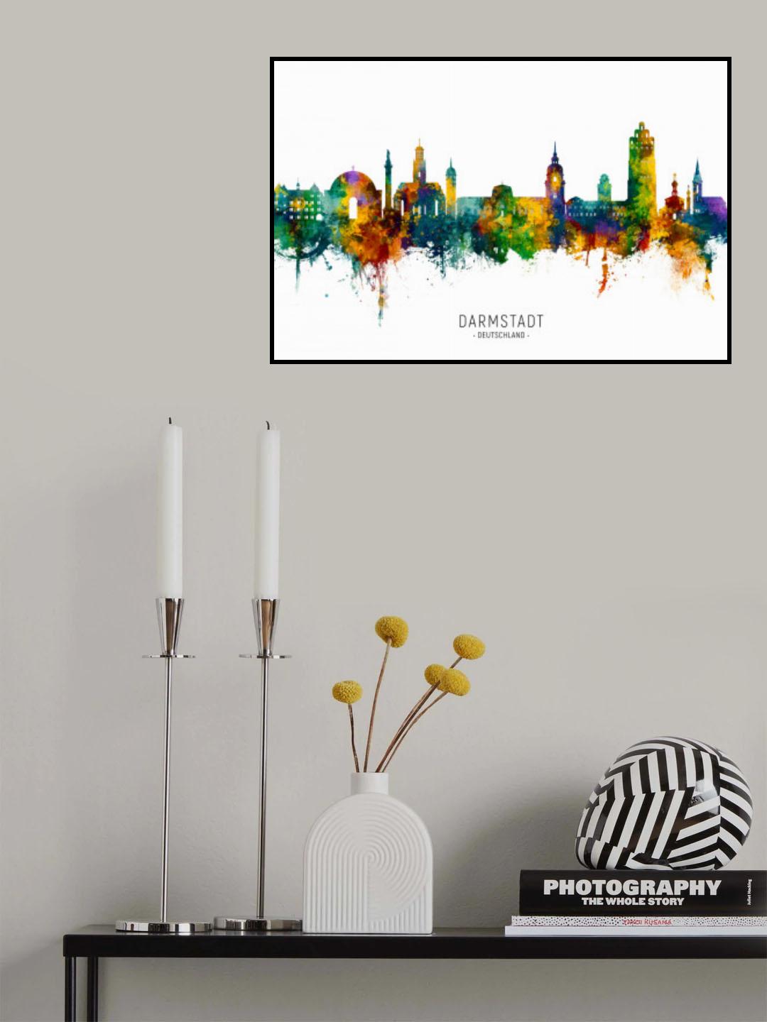 Darmstadt Germany Skyline Poster och Canvastavla