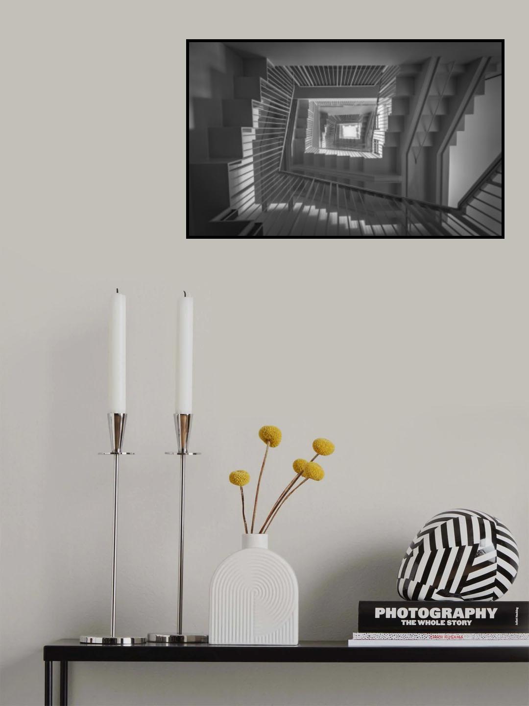 White staricase Poster och Canvastavla