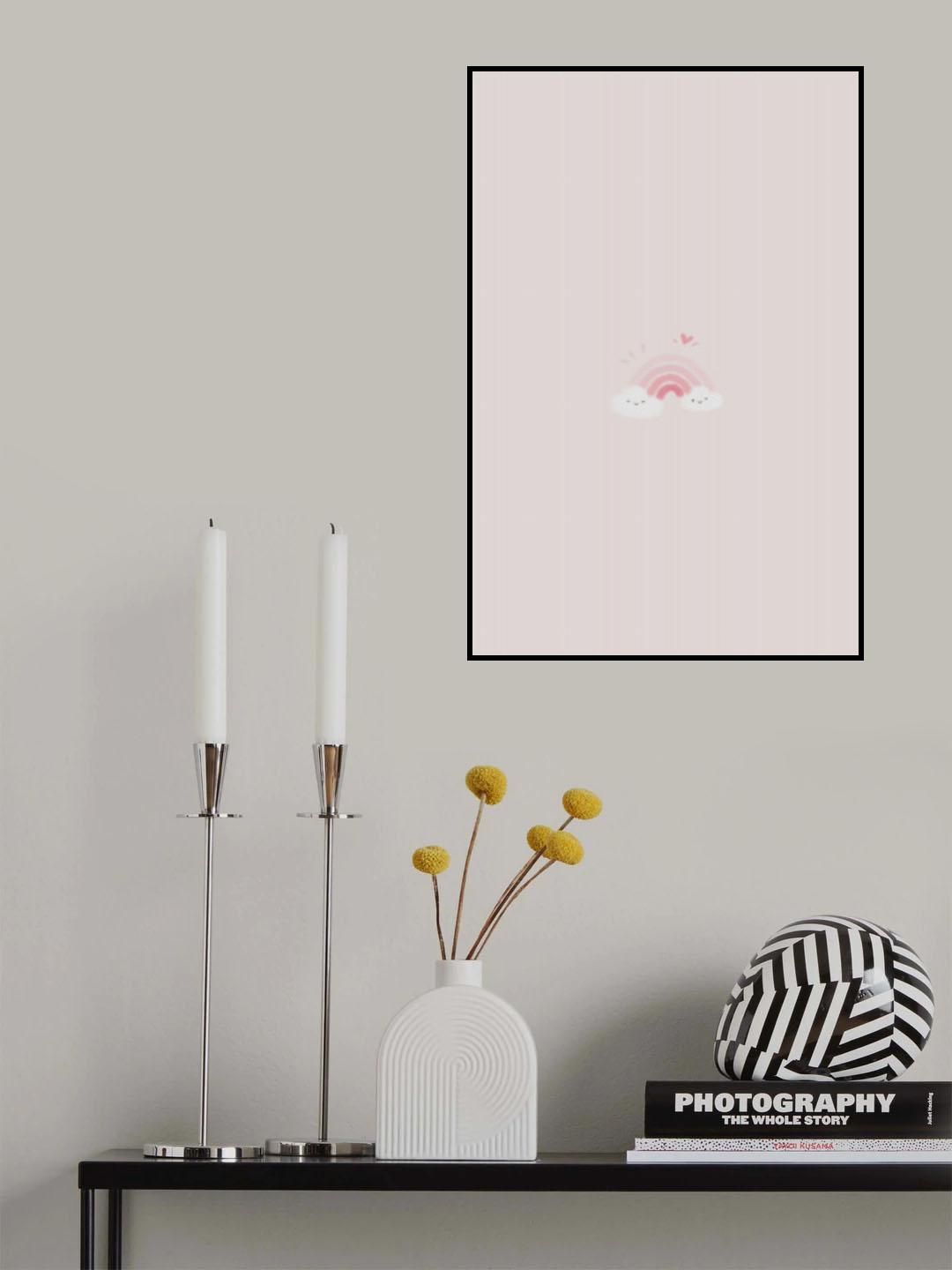 Pink Rainbow Poster och Canvastavla