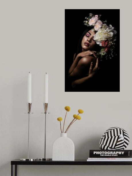 Women portrait with flower Poster och Canvastavla