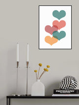 Mid century hearts Poster och Canvastavla