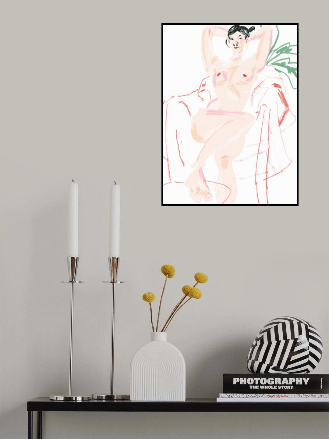 Girl Resting In A Chair Poster och Canvastavla